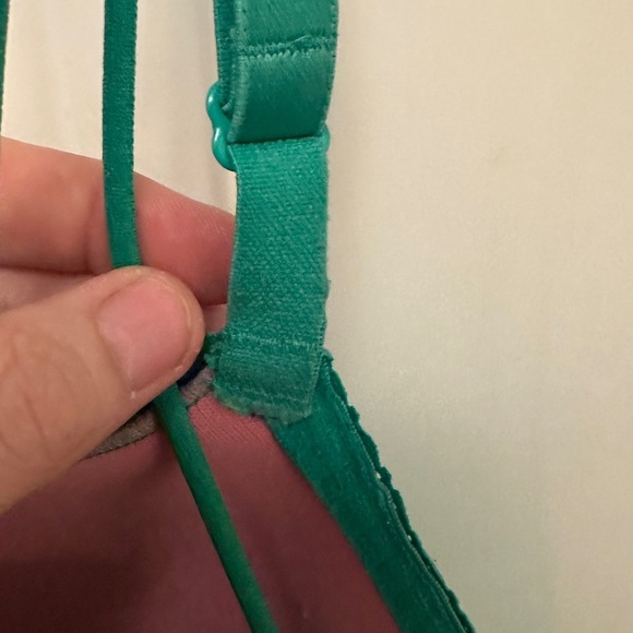 Victoria’s Secret PINK Lace bralette Push up Padded Underwire bra Green  Size XL - Picture 9 of 15